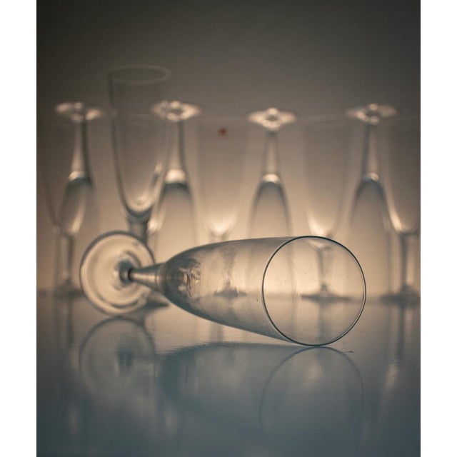 Champagne Glass Flutes by Carlo Morett, Set of 12 For Sale - Image 3 of 18