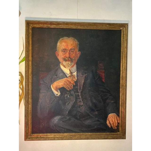Modern Hannes Fritz-München, Grandpa, Oil on Canvas, 1927 For Sale - Image 3 of 11