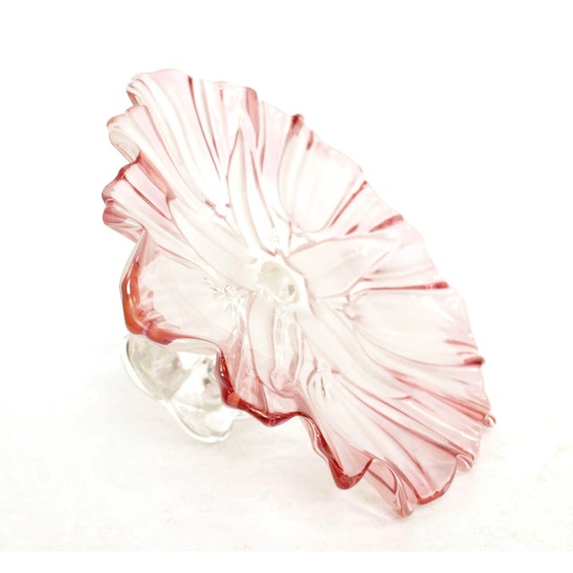 Vintage Petal Glass Pedestal Compote Dish For Sale - Image 9 of 13