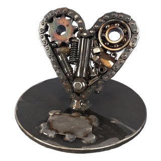 Sculpture Heart in Metal, Iron & Steel by Simon Saronni For Sale