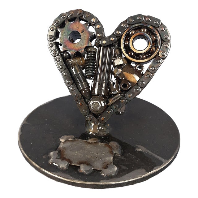 Sculpture Heart in Metal, Iron & Steel by Simon Saronni For Sale