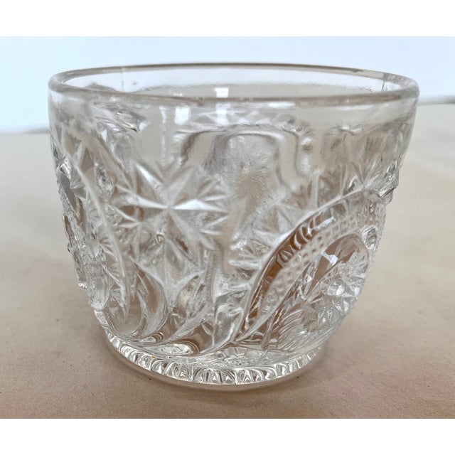 Transparent Vintage l.e. Smith Glass Pinwheel and Stars Punch Glasses - Set of 18 For Sale - Image 8 of 11