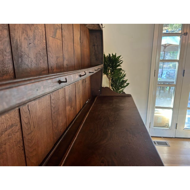 Brown 1730’s English Oak Welsh Dresser With Plate Rack in Excellent Condition For Sale - Image 8 of 9