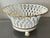 19th Century Antique 19th Century French Empire Paris Porcelain Gold & White Basket or Corbeille With Lion Paw Feet For Sale - Image 5 of 13