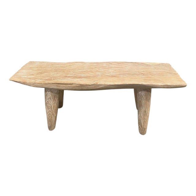 Andrianna Shamaris St. Barts Bleached Teak Wood Bench For Sale
