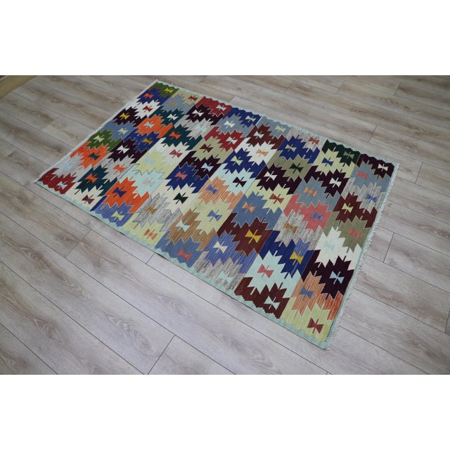 Size: 3.8 x 5.8 ft (118 x 178 cm) 46 x 70 inches Color: Organic Natural Dye ( Blue,White,Black,Red,Yellow,Light Gray)...