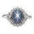 Late 20th Century Platinum Ring With 7.37ct Blue Star Sapphire and Diamonds, Size 7.5 For Sale