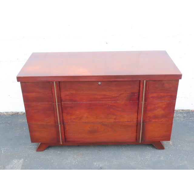 Mid Century Lane Cedar Chest Blanket Trunk Window Bench With a Drawer 6657 For Sale - Image 10 of 18