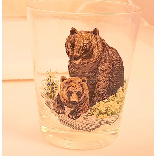 Vintage Wild Animals Barware GlassesNorth American For Sale - Image 9 of 11