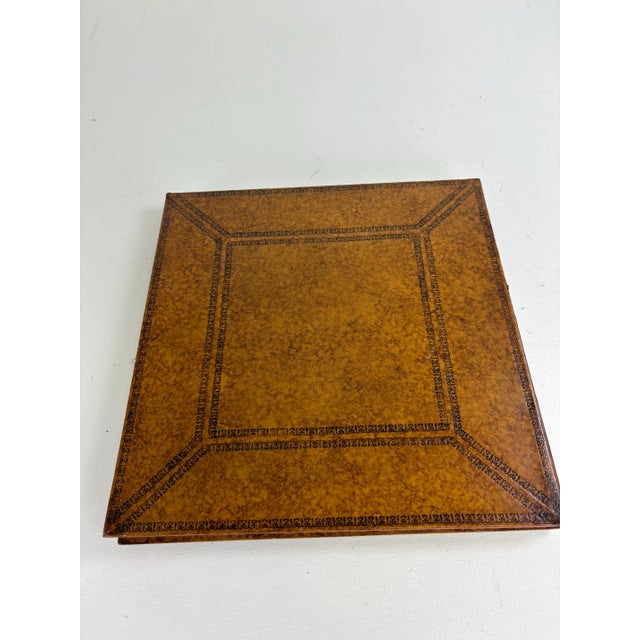 Transitional Vintage Hand Tooled Leather Parchment Book by Maitland Smith. For Sale - Image 3 of 10
