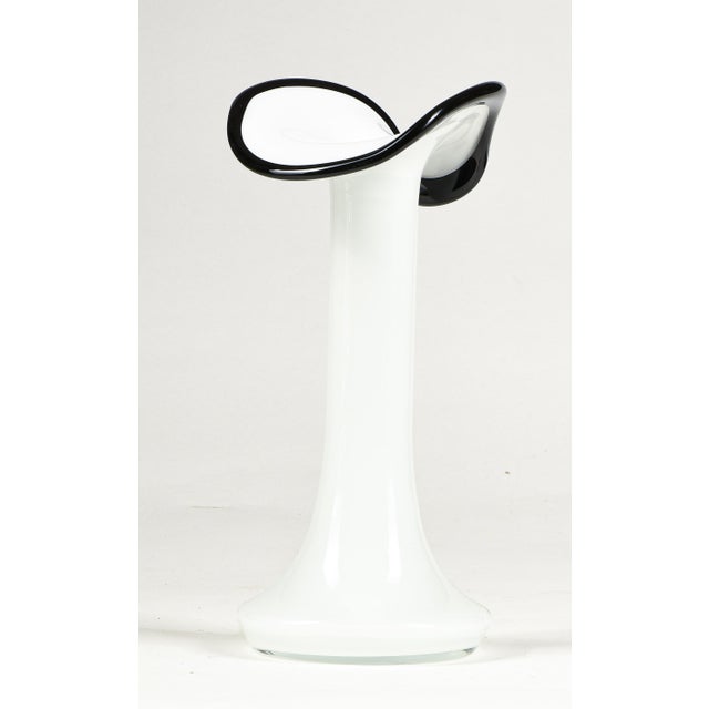 Black Handmade Ornamental Vase in Glass, 1980s For Sale - Image 8 of 9