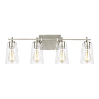 Sean Lavin by Visual Comfort Studio Mercer 4-Light Vanity, Satin Nickel For Sale