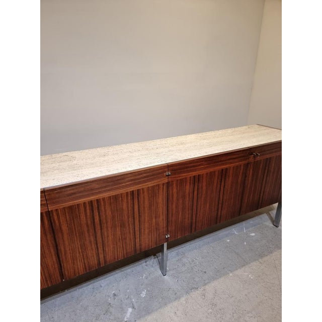 Sideboard with Travertine Top attributed to Etienne Fermigier, France, 1961 For Sale - Image 13 of 17