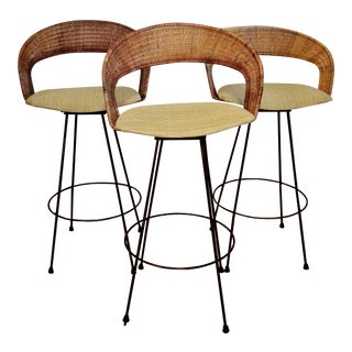 Arthur Umanoff-Style Barstools - Set of 3 For Sale