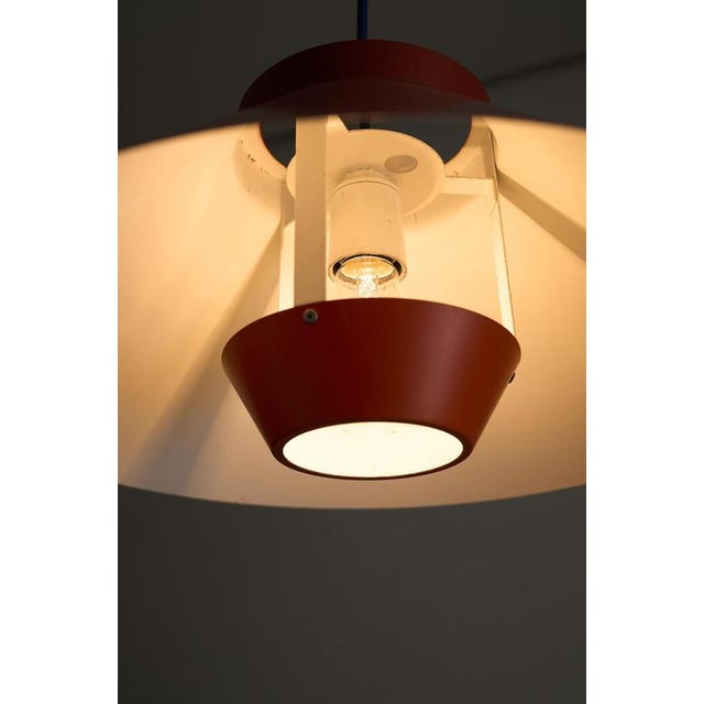 Stone Red Conical Pendant with Anti-Glare System, 1970s For Sale - Image 6 of 10