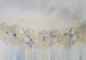 "A Walk In The Rain" Contemporary Neutral Abstract Giclee Canvas Print