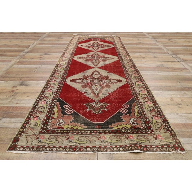 Textile Vintage Turkish Oushak Rug Runner - 03'07 X 11'07 For Sale - Image 7 of 8