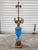 Antique French Blue Opaline Glass & Bronze Candelabra Table Lamp For Sale - Image 14 of 16