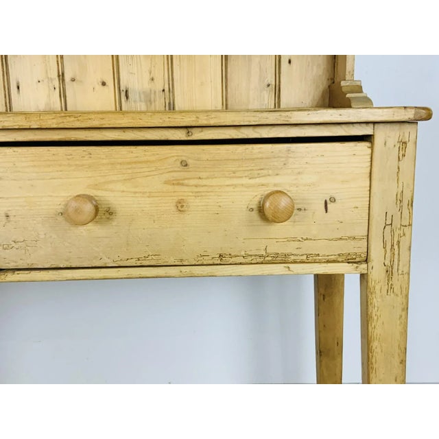 19th Century English Country Pine Welsh Cupboard Dresser With Plate Rack For Sale - Image 10 of 12