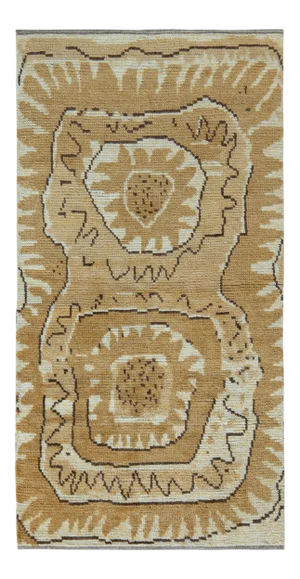 Handknotted Mellow Burst Scandinavian Deco Rug, 3'x6'