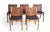Textile Vintage Dining Chairs in National Walnut with Leather Seat and Vienna Straw Backrest from Molteni & Co., Set of 5 For Sale - Image 7 of 7
