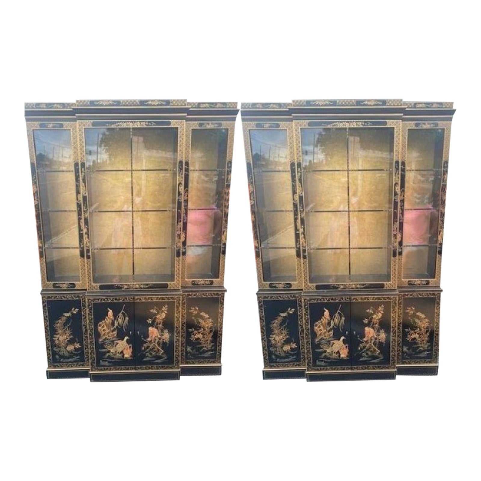 1980s Mid Century Drexel Heritage Asian Chinoiserie Black