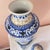 1980s 1980s Beautiful huge Maitland Smith blue and white scenic urn with lid and brass acorn finial // sepia flowers // hand-painted // Made in Thailand For Sale - Image 5 of 10