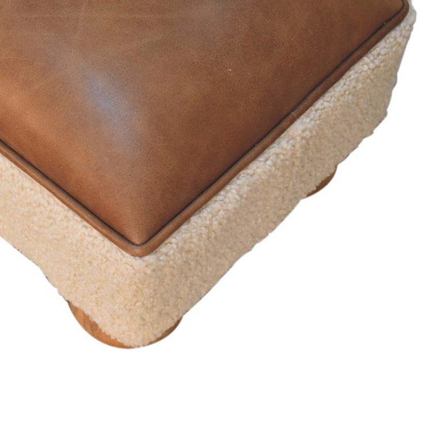 Not Yet Made - Made To Order Solid Wood Upholstered Accent Stool For Sale - Image 5 of 7