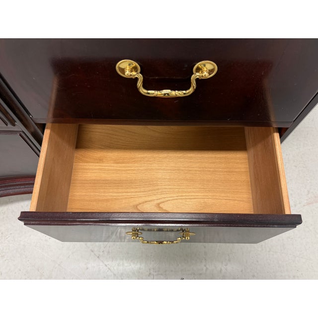 Thomasville Mahogany Chippendale Style Nine-Drawer Triple Dresser For Sale - Image 12 of 16