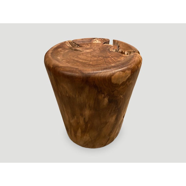 Andrianna Shamaris Organic Natural Teak Wood Tray Side Table For Sale - Image 11 of 18