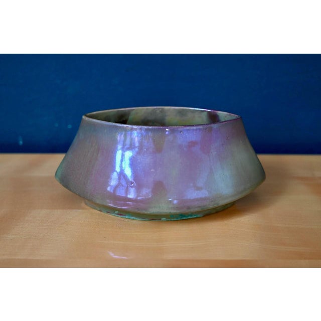 Vintage Rambervillers Stoneware Planter with Glossy Glazes, 1940s For Sale - Image 9 of 10