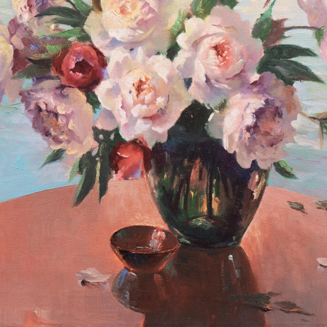 Mid-Century Modern 'Still Life of Tulips and Roses' by Irene Stry, New York, Society of Independent Artists, National Academy of Design For Sale - Image 3 of 8