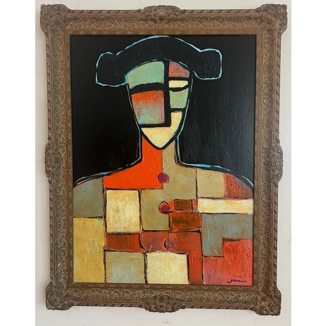 2000 - 2009 Impressive Abstract Matador Painting by Kenneth Joaquin, 41” H X 32” W For Sale - Image 5 of 7