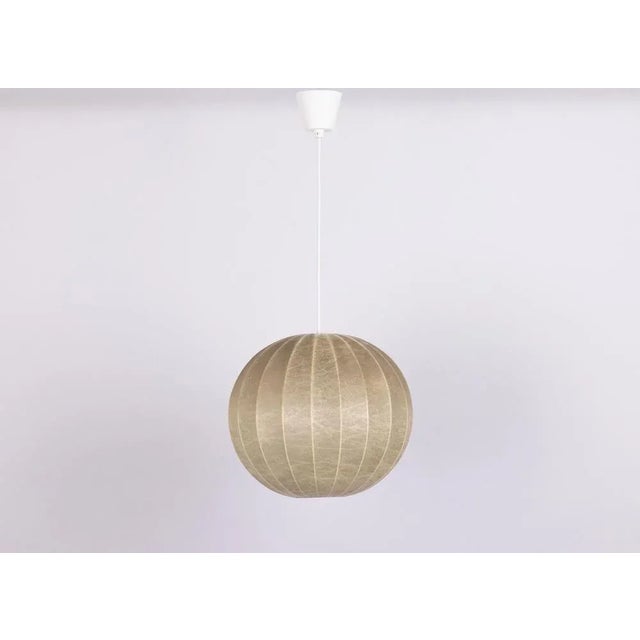 Mid-Century German Cocoon Pendant Lamp from Goldkant Leuchten, 1960s For Sale - Image 4 of 9