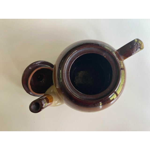 Mid-Century Modern Vintage Brown and Taupe Colors Tea Pot For Sale - Image 3 of 6