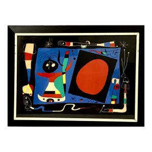 Joan Miró Lithograph, "Woman With a Mirror", Framed