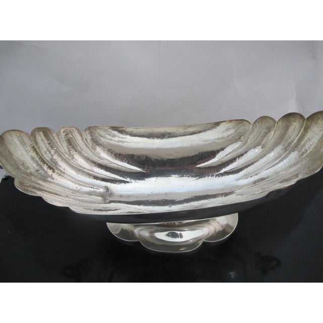 Figurative Sterling Silver Oval Scalloped Footed Centerpiece W/Figural Scroll Handles For Sale - Image 3 of 10