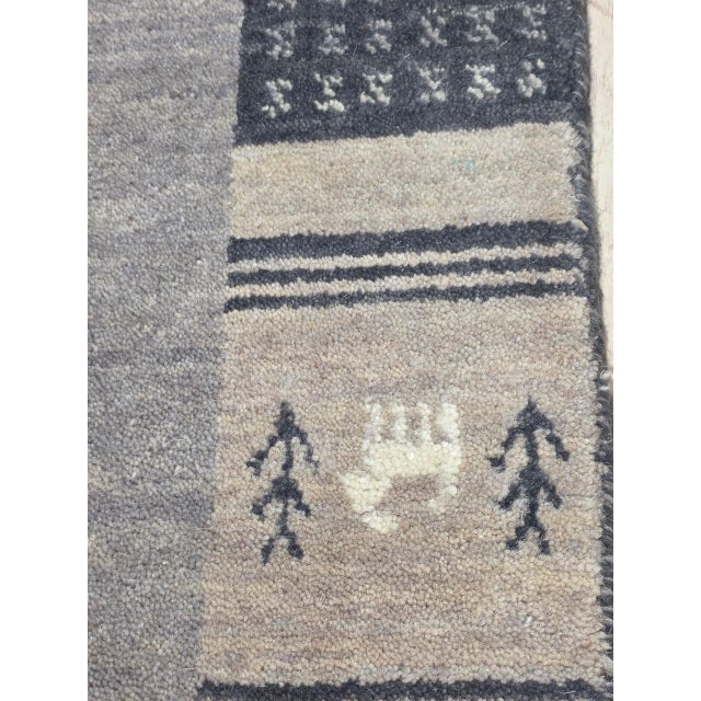 2020s 8x10 Handloomed Gray Gabbeh Tribal Geometric Modern Hand Loomed Wool Carpet Rug For Sale - Image 5 of 6