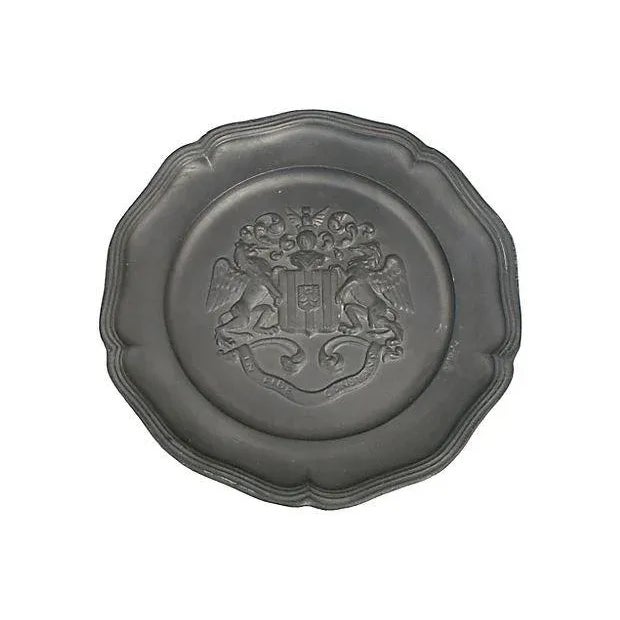 Mid 20th Century English Crested Pewter Plate For Sale - Image 5 of 5