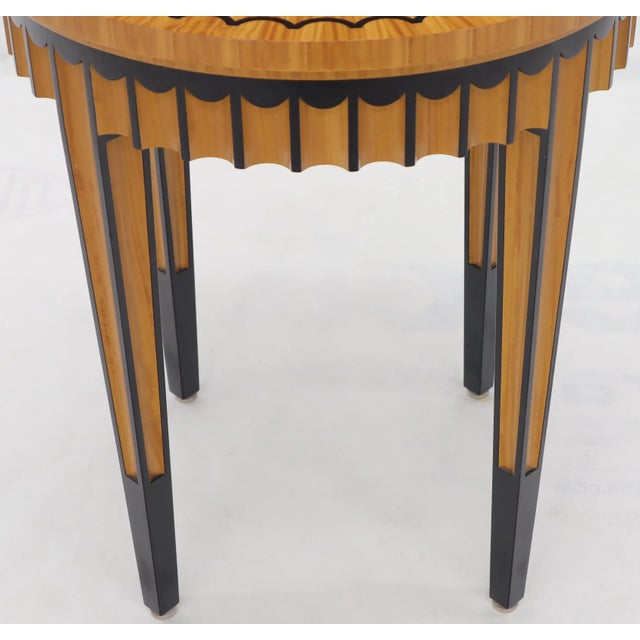 Mid 20th Century Artist Signed Pedestal Shape Side Table with Scallop Edge For Sale - Image 10 of 13