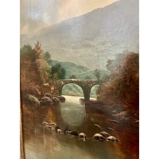 English 19th Century River Landscape Oil Painting For Sale - Image 3 of 12