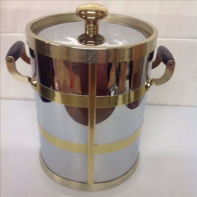 MidCentury Chrome & Brass Ice Bucket Chairish