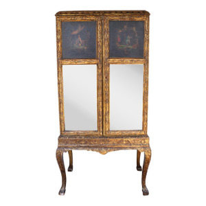 Early 20th-Century English Gilt and Painted Cabinet
