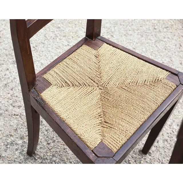 Mid-19th Century Walnut Chairs with Straw Seats For Sale - Image 17 of 18
