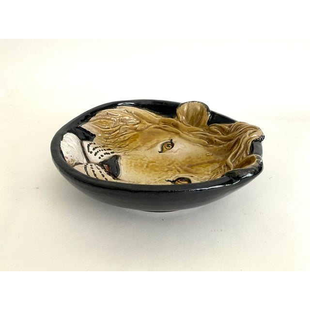 Italian Majolica Lion Dish For Sale - Image 4 of 8
