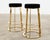 Set of Twelve Gilt Metal and Velvet Round Barstools For Sale In Sacramento - Image 6 of 12