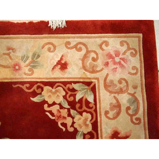 Art Deco 1970s Handmade Vintage Art Deco Chinese Rug 3'9" X 6'5" For Sale - Image 3 of 10