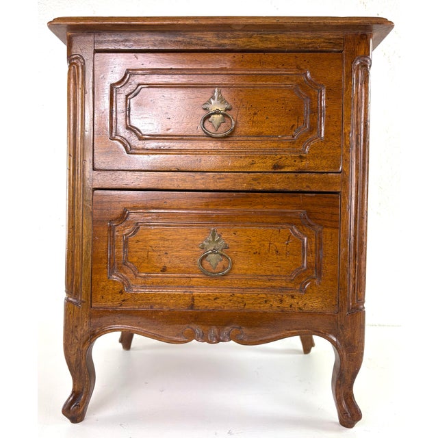 Vintage Walnut Italian Miniature Two Drawer Chest For Sale - Image 9 of 9