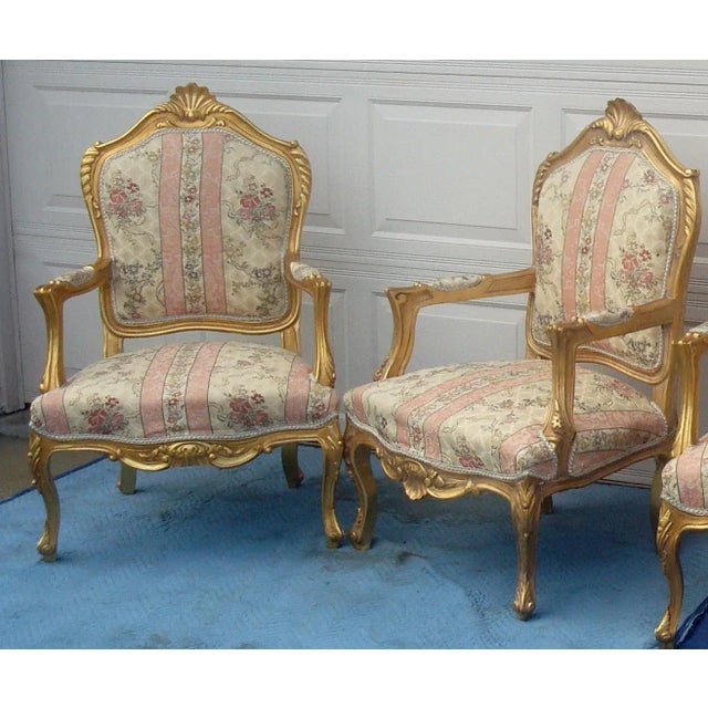 1970s Vintage French / French Provincial Arm Chairs- a Pair For Sale In Tampa - Image 6 of 14