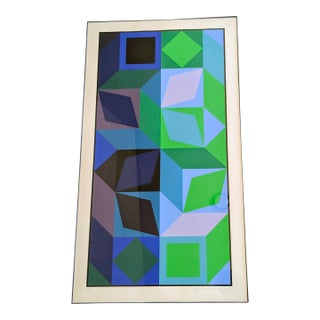1970s Victor Vasarely, Signed Limited Edition of "Dom IV Bv" From Redfern Gallery /London, Color Serigraph For Sale